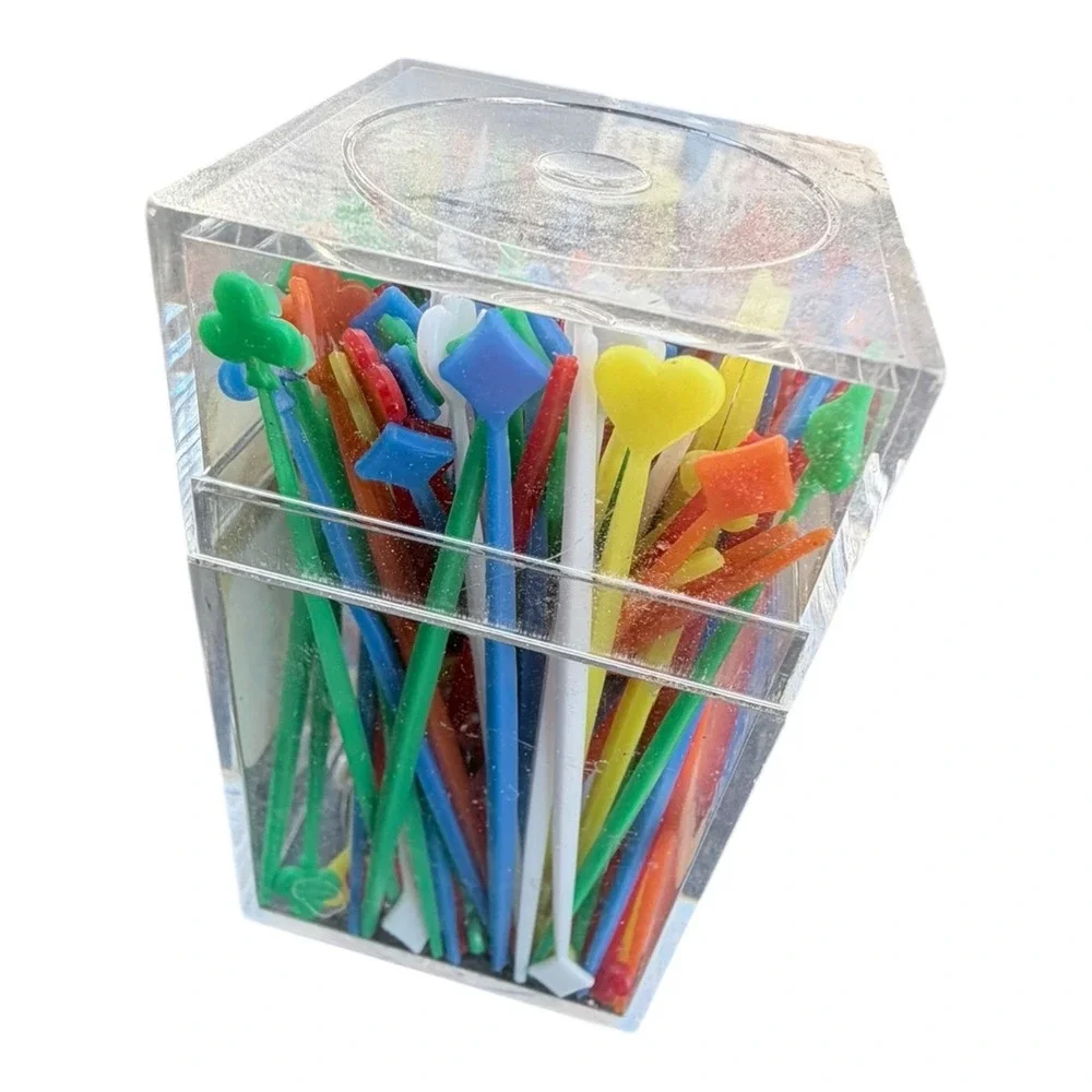 Vintage Soodhalter Plastics 4-Aces Cocktail Picks Plastic Hors D'Oeuvres‎ Multi